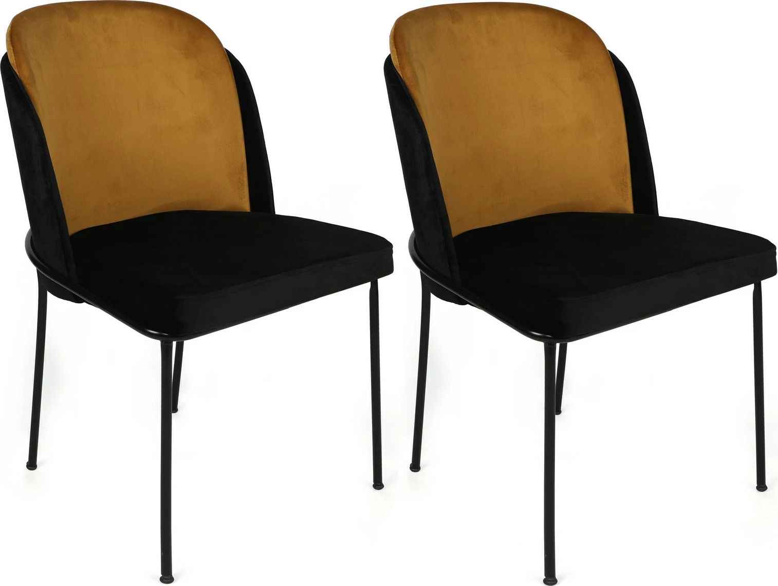 Set karrigesh (2 copë), Hanah Home, Dore-142 V2, ngjyrë mustard dhe e zezë