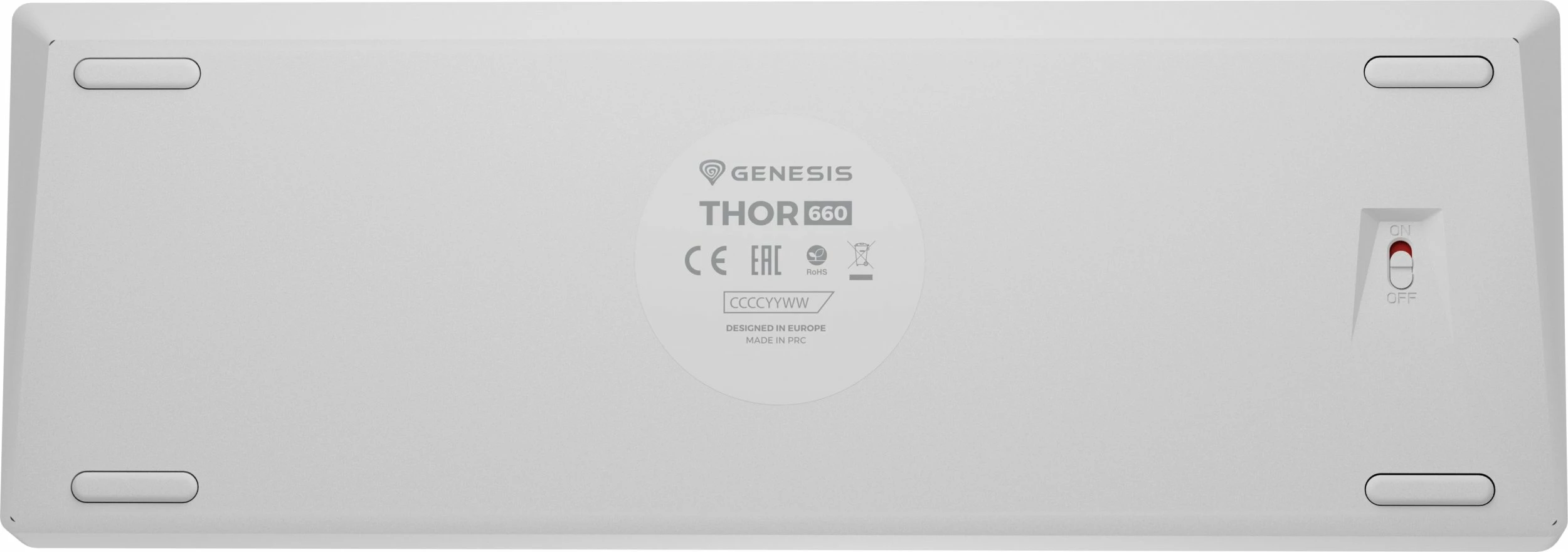 Tastierë mekanike gaming GENESIS Thor 660 G2 NKG-1917, 60%, Gateron Red, RGB, Wired/Wireless, e bardhë