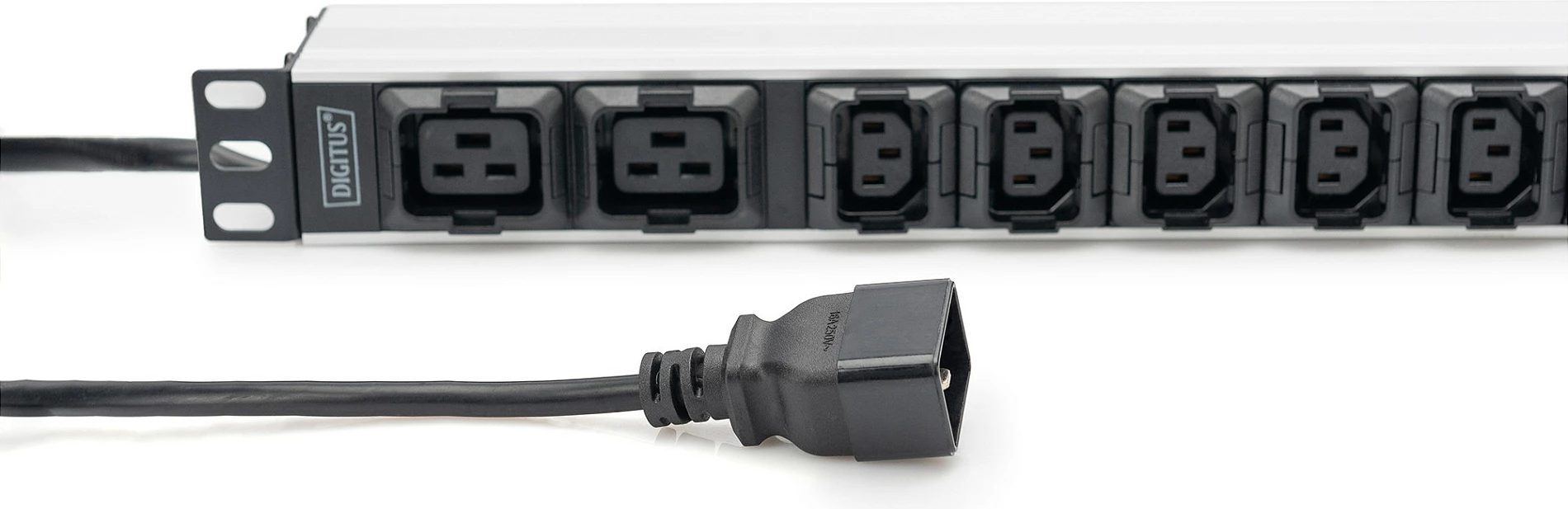 PDU Digitus 1U, 8x C13, 2x C19, alumini