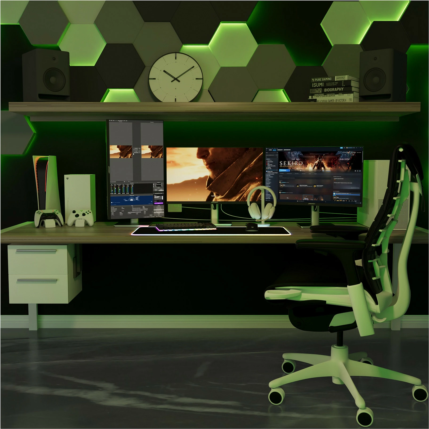 Monitor gaming JapanNext 27" Full HD 1920x1080, FreeSync, altoparlantë, zi/argjendtë