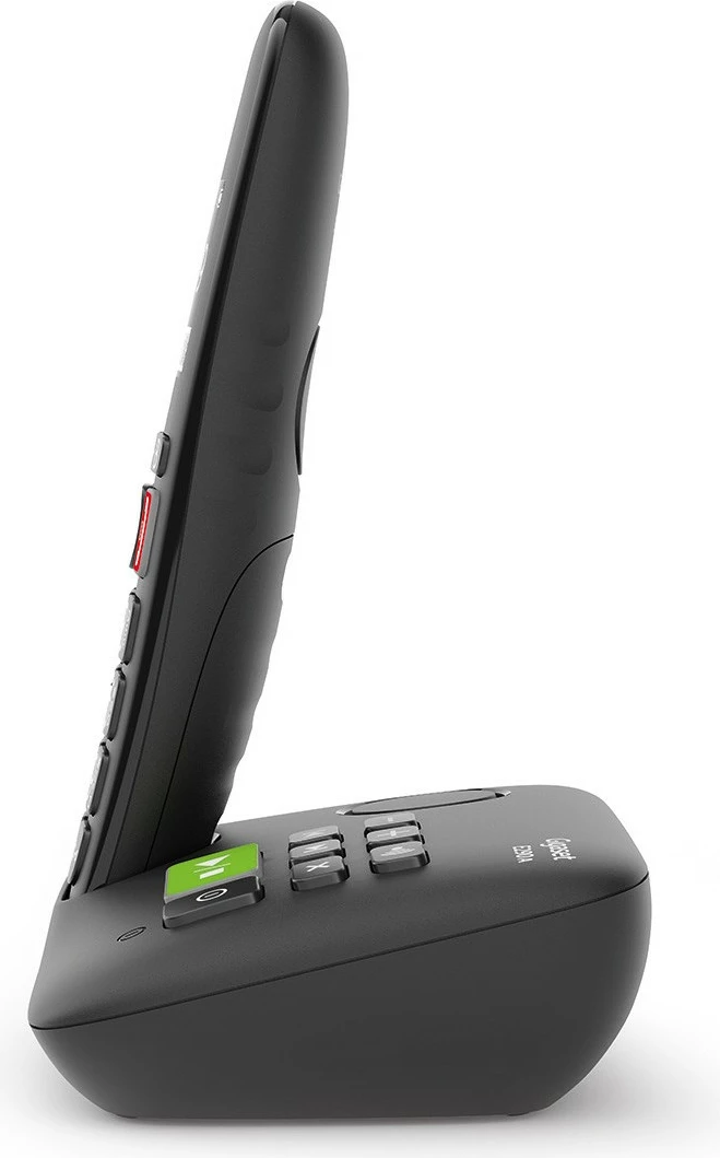 Telefon Gigaset E290A, Analog/DECT, Pa tela, Speakerphone, 150 kontakte, ID thirrës, Ngjyrë e zezë