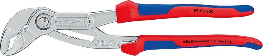 Kangjella Knipex 87 05 300, 300mm, çelik krom-vanadium, 30 pozicione, blu e kuqe