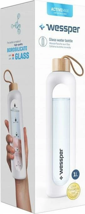 Shishe motivuese uji Wessper ActiveMax Crystalline 1 L, e bardhë
