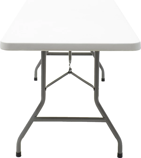 Tavolinë palosëse komerciale për kamping, ngjyrë granit e bardhë, Aprilia, 183x76x74cm