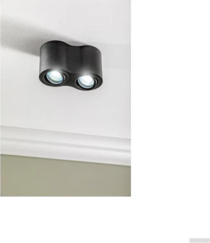 Plafonierë tavanore GTV AVEIRO DUO BIS 2xGU10 230V IP20 160x80x90mm, e zezë