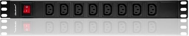 Rrymëndarës Qoltec 53998 për RACK 19", 1U, 10A, 8xIEC C13, 2m, Zi