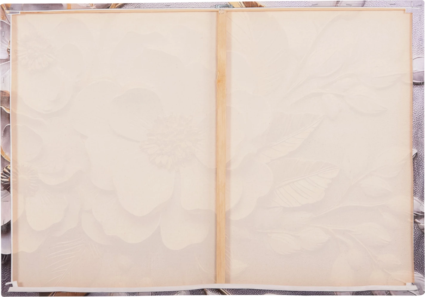 Pikturë muri GOBI, lule të bardha dhe të arta, kanavacë e printuar, 98x2.5x68cm