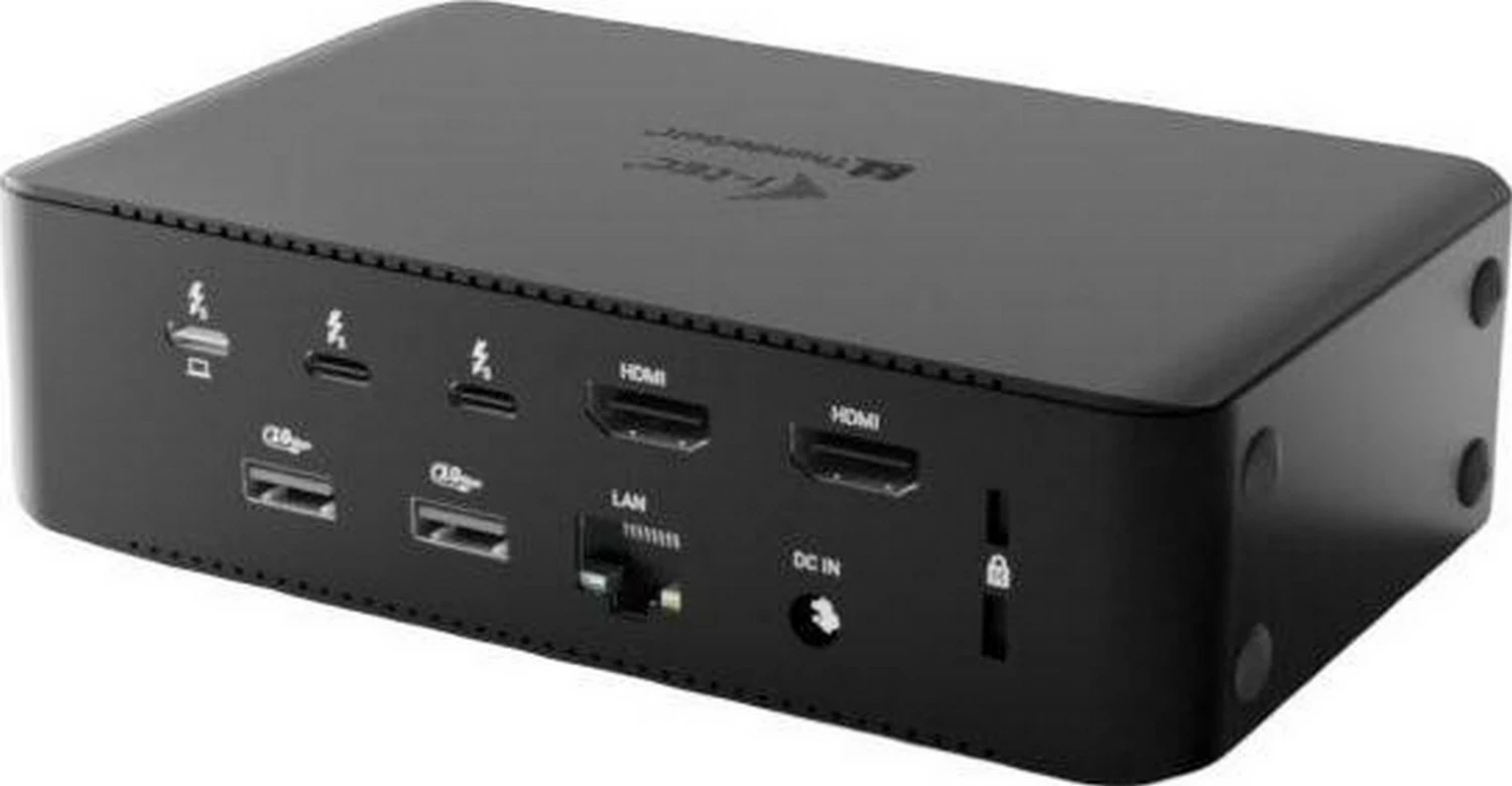 Stacion dokimi i-tec Thunderbolt5 Quattro Display Dock, 2x HDMI, 2x TB5, 5x USB, 2.5 GLAN, Power Delivery 140W, e zezë