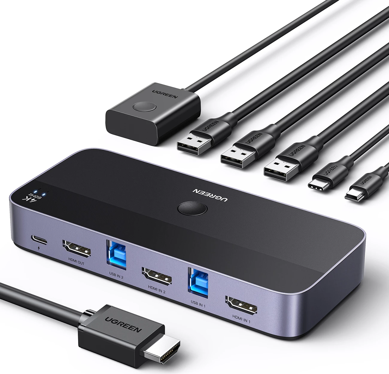KVM switch Ugreen CM664, 4K, 6 porta, i zi