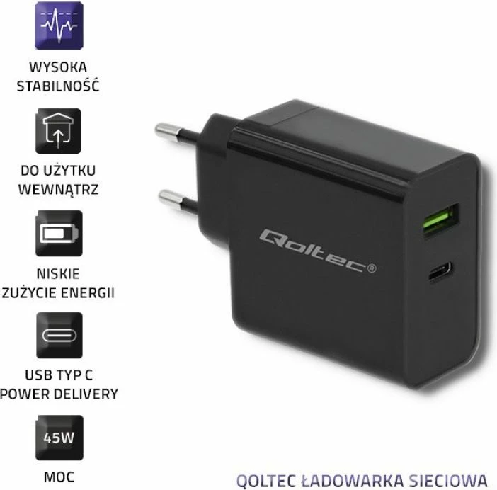 Karikues muri Qoltec 42W USB Type-C PD, i zi