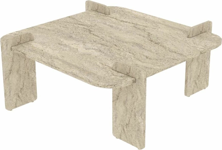 Tavolinë kafeje, Skye Decor, ngjyrë travertine, 90x90x35cm
