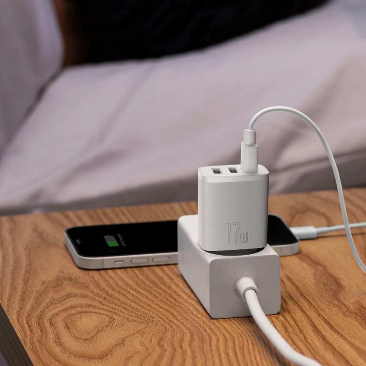 Karikues muri Baseus CCXJ020102 3x USB-A 17W 3.4A, i bardhë, 1 copë
