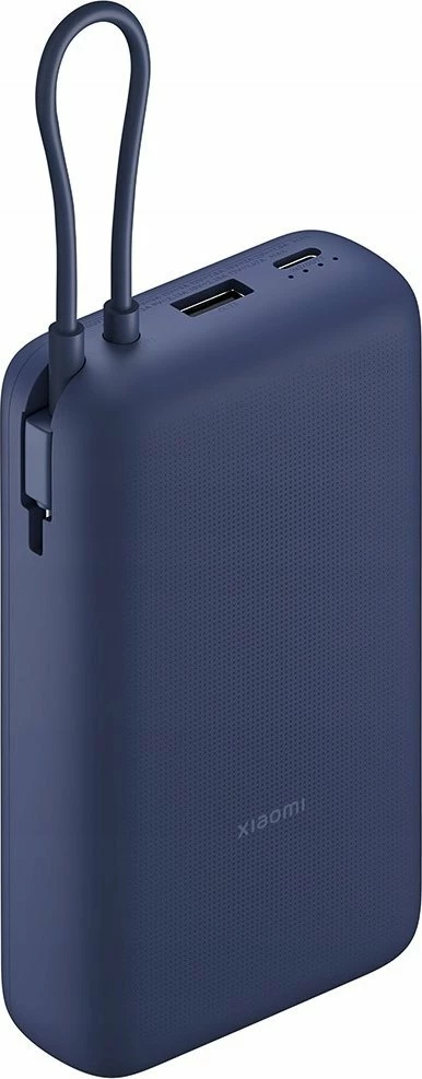 Powerbank Xiaomi PB2030MI 20000mAh 33W me kabllo USB-C të integrume, 3 porta, blu