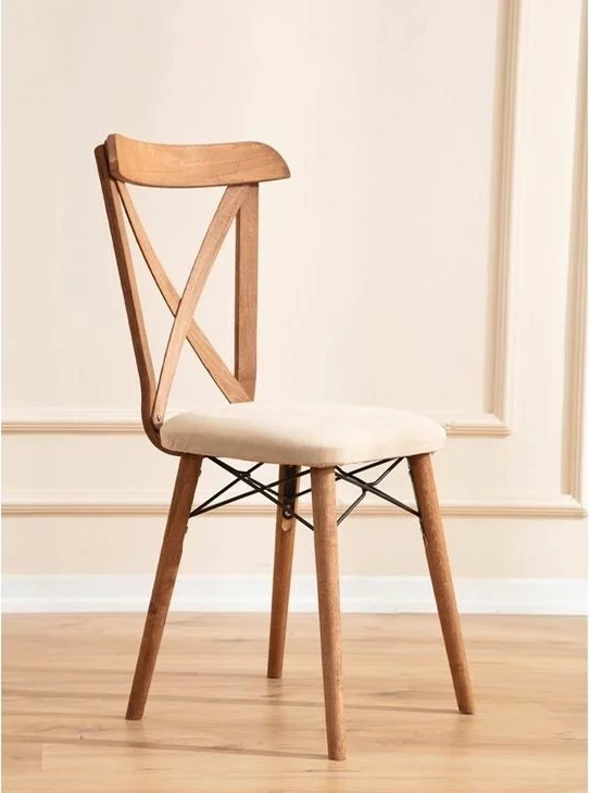 Tavolinë me karrige, set 7 pjesësh, ngjyrë kafe, Skye Decor Cenova, tavolinë e zgjatshme