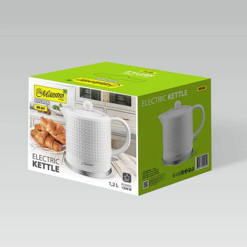Çajnik elektrik MAESTRO MR-067, i bardhë 1.2L