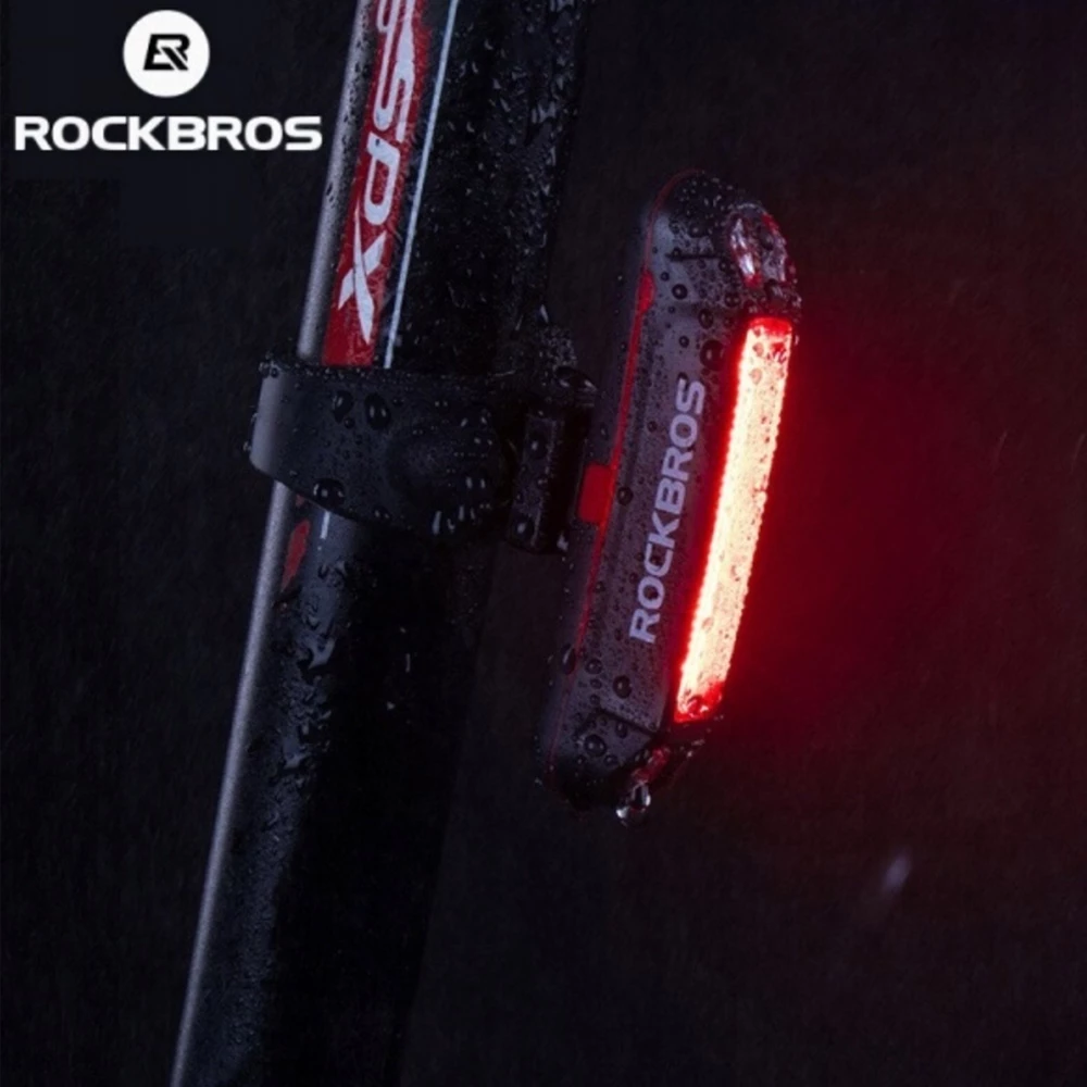 Dritë pasme biçiklete Rockbros A54BK, 100 lumens, 500 mAh, IPX5, e zezë, me kabllo micro USB