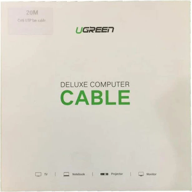 Kabl LAN Cat6 UTP UGREEN 20168, 30 m, e zezë, në kuti