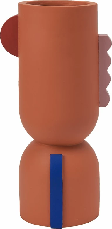 Vazo dekorative Crosby, shumëngjyrëshe, polirezine, 15x11x31cm