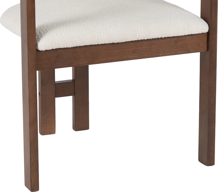 Set 2 karrige me mbështetëse, dru kauçuku, këmbë ngjyrë arre, material bezhë, 58.5x51x76cm