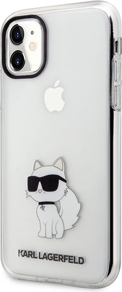 Mbështjellës Karl Lagerfeld Ikonik Choupette për iPhone 11/XR, transparent
