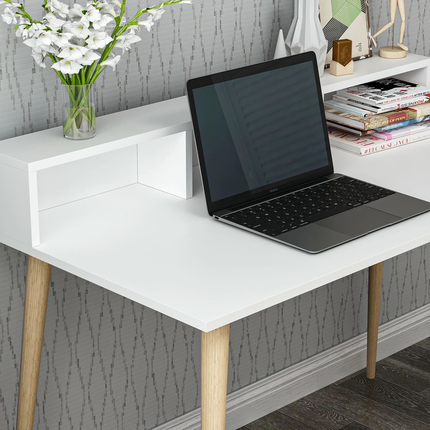 Tavolinë studimi Hanah Home, Ronas 120, e bardhë