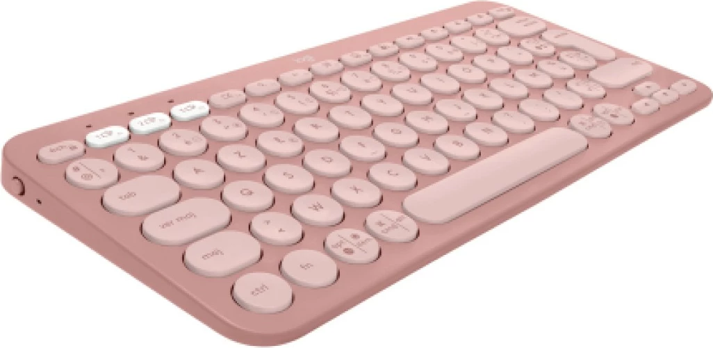 Tastierë mini Logitech Pebble Keys 2 K380s, wireless, Bluetooth, AZERTY, rozë