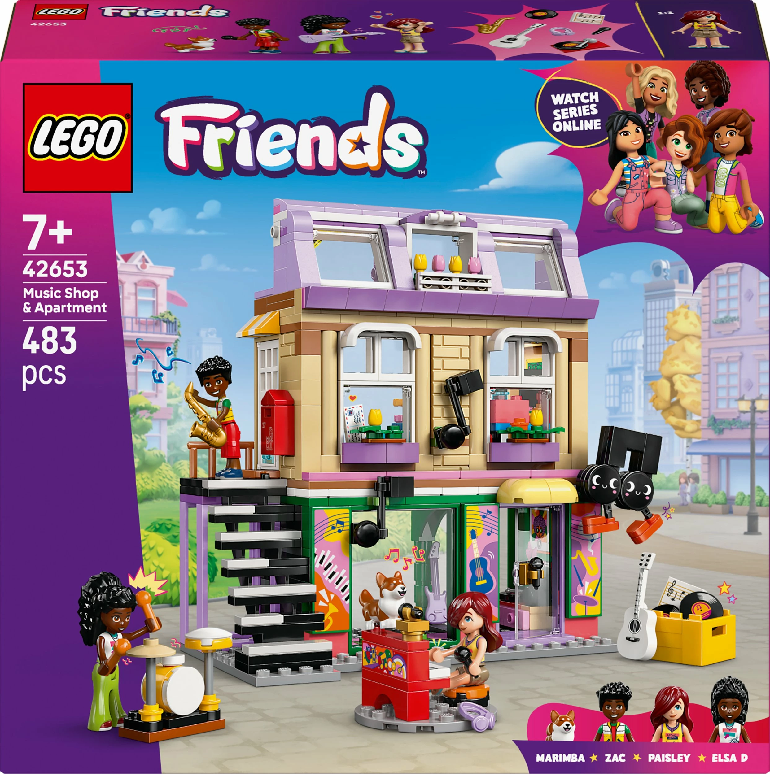 Set ndërtimi LEGO Friends Music Shop and Apartment 42653, 483 copë
