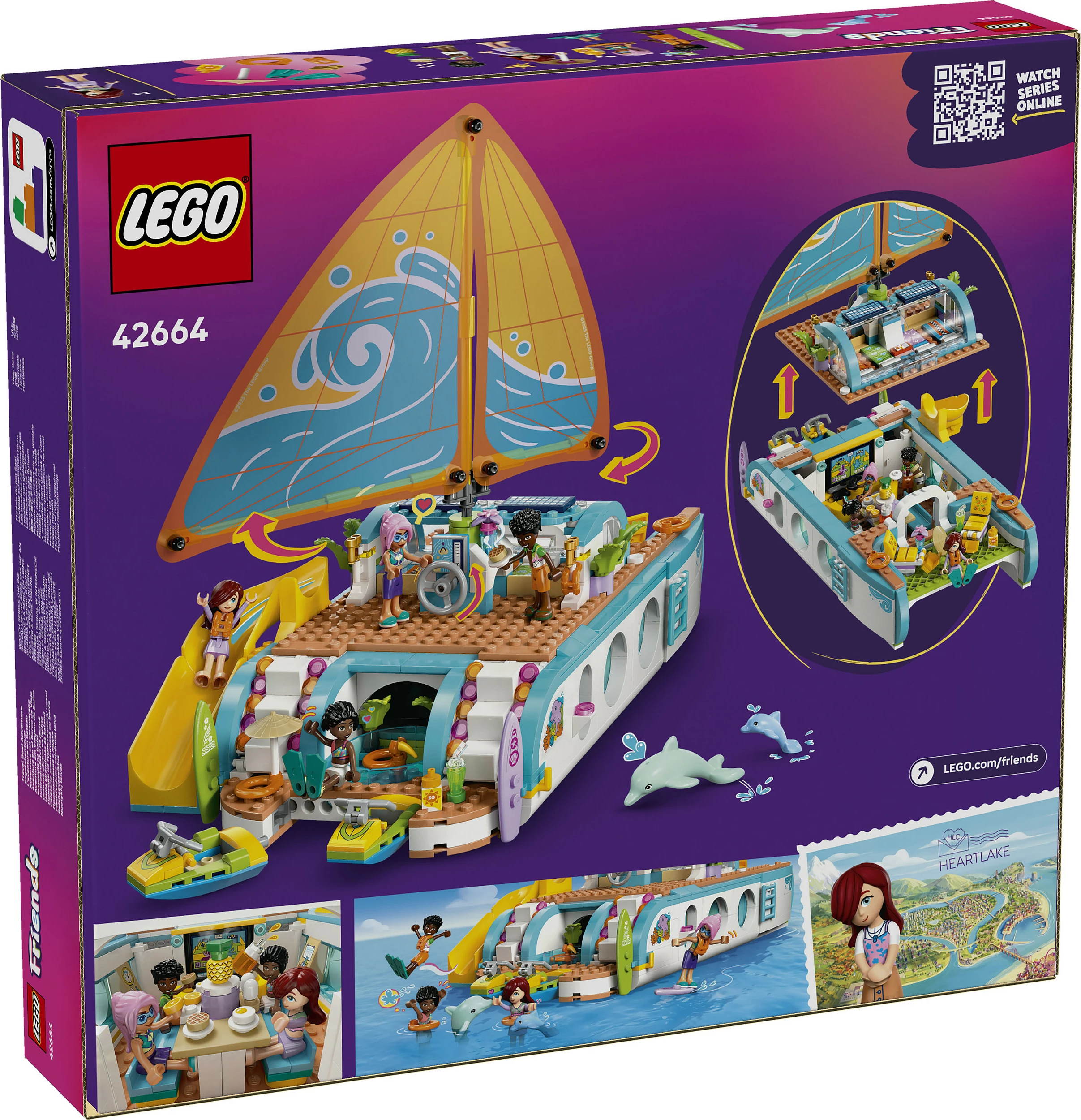 Set ndërtimi LEGO Friends 42664 Travel Boat Adventure, 685 pjesë, 8+, shumëngjyrësh