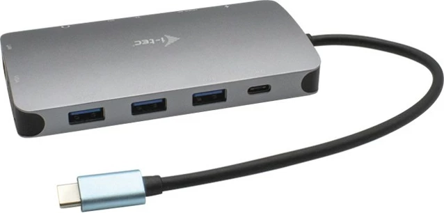 Doking stacion I-Tec Metal USB-C Travel Nano Dock, HDMI/VGA, LAN, Power Delivery 100W, argjend