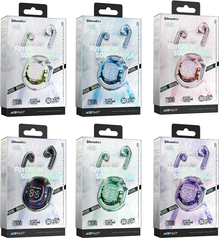 Kufje wireless Acefast T8, TWS, Bluetooth 5.3, 30 orë, rozë