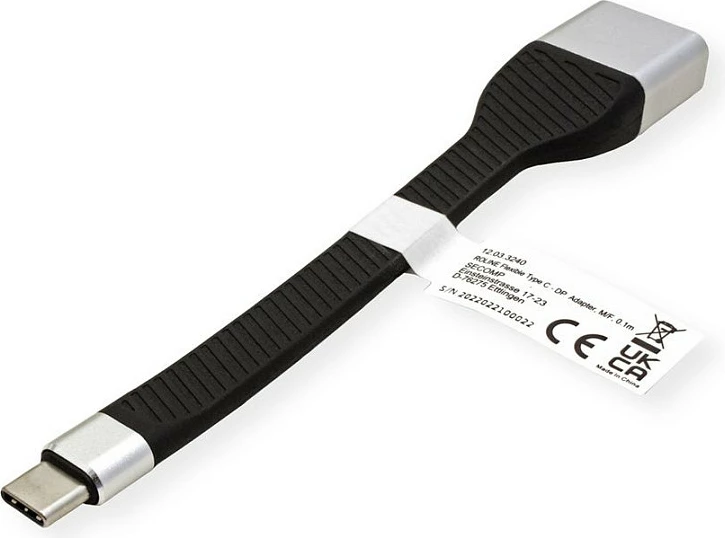 Adapter ROLINE 12033240, USB-C në DisplayPort, 4K 60Hz, 0.13 m, i zi