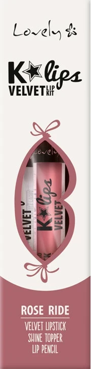 Set për buzë Lovely K*LIPS VELVET, Nr. 1 ROSE RIDE