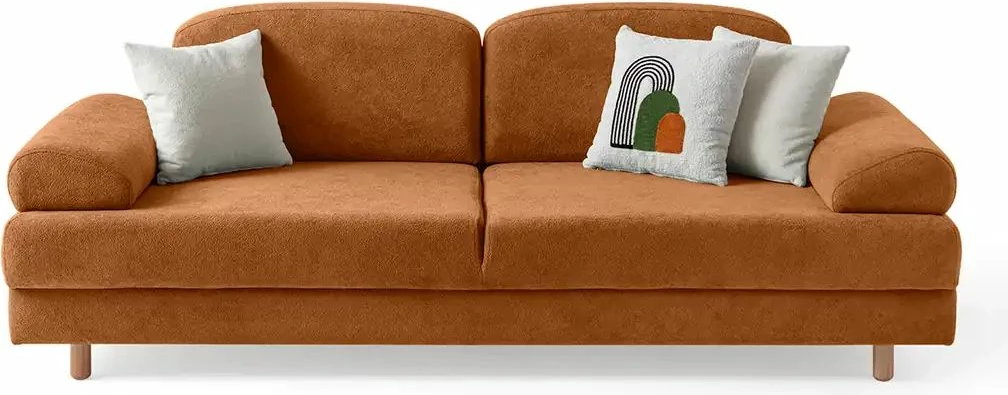 Divan-krevat 3 vendësh, Aries, ngjyrë e kuqe tjegulle, Atelier del Sofa