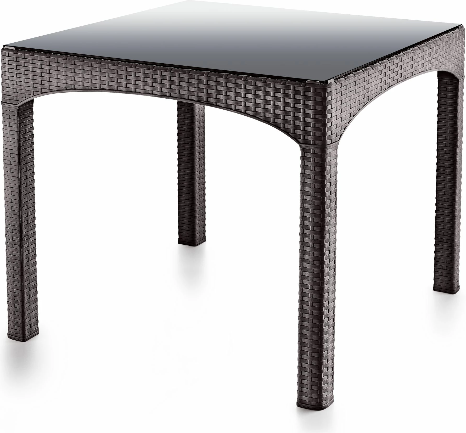 Tavolinë kopshti katrore, ratan, ngjyrë kafe e errët, Skye Decor