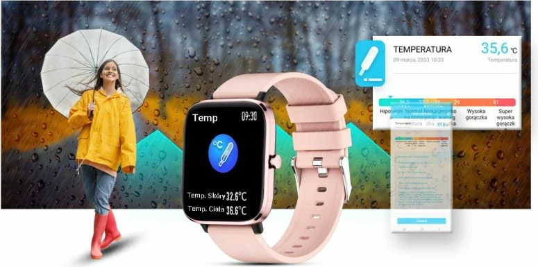Smartwatch për femra Giewont, rozë