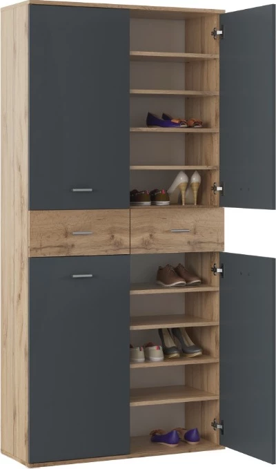 Dollap për këpucë Storea, antracit/artizan