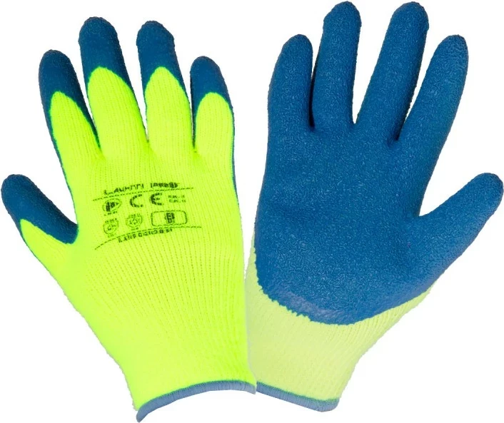 Dorëza mbrojtëse dimërore LAHTI PRO L250311K, madhësi 11, veshje latex, hi-vis verdhë/blu