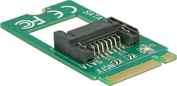 Adapter M.2 në SATA DeLOCK 62876, 6 Gbit/s, 22 x 42 mm, i gjelbër
