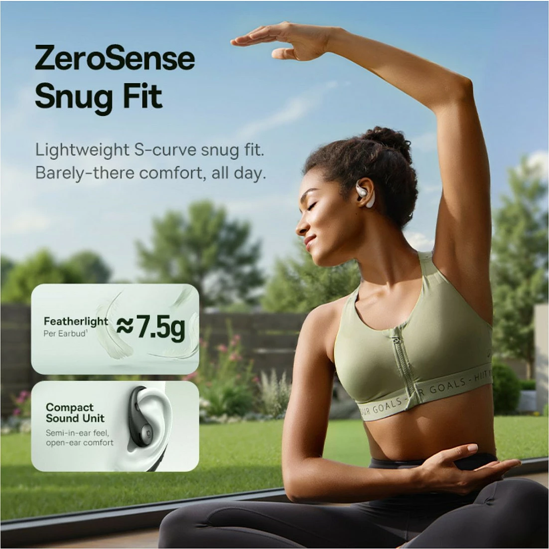 Kufje Baseus Eli Sport 2, TWS Open-Ear, Bluetooth 6.0, IP57, Off-White