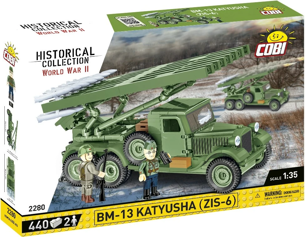 Set blloqe ndërtimi Cobi BM-13 Katyusha (ZIS-6), 440 pjesë, 1:35, Jeshile