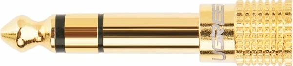 Adapter audio Ugreen 3.5 mm mini jack në 6.3 mm jack, i artë