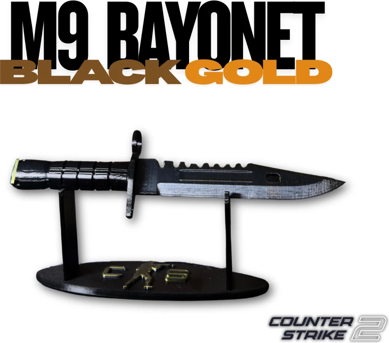 Thikë CS2/CS:GO - M9 Bayonet Black Gold