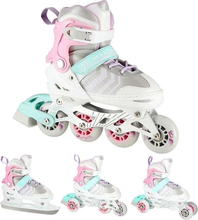 Rollera për fëmijë Nils Extreme NH18192 4in1, rozë, madhësia S (29-33)