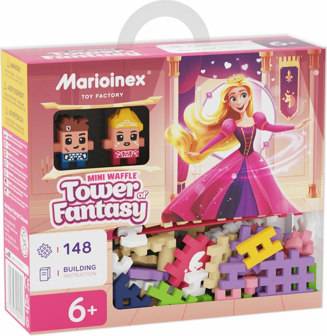 Blloqe ndërtimi Marioinex Waffle Mini Blocks Princess Tower of Fantasy 905791, 148 copë, 6+ vjet, shumëngjyrëshe