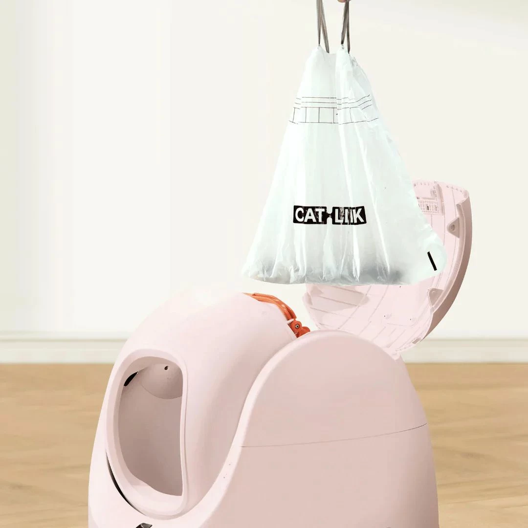 kuti inteligjente rëre për mace Catlink Baymax 7 L WiFi vetëpastruese, rozë, set me karikues + hidrogel deodorant + qese mbeturinash