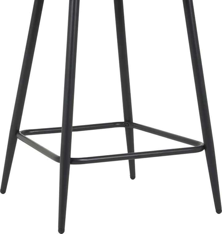 Karrige për bar Perch, kadife antracit, këmbë metalike të zeza, 50x43x99cm, set prej 2 copash