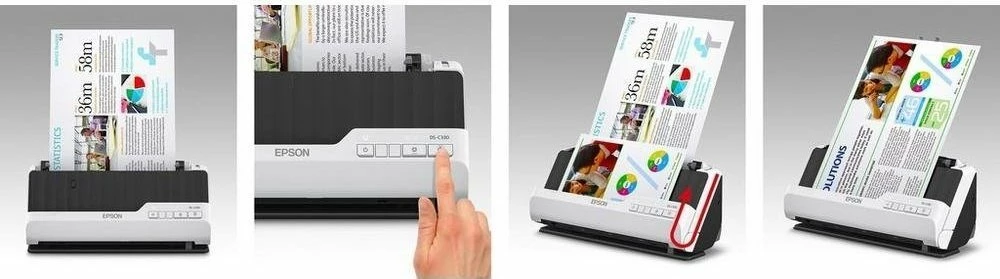 Skener Epson DS-C330 (B11B272401) A4 600 dpi USB, me ushqyes fletësh, bardhë/zi