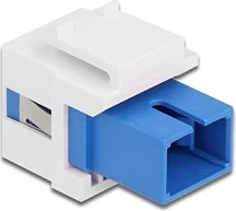 Modul Keystone DeLOCK SC Simplex femër-në-femër, i rrafshët, blu/bardhë