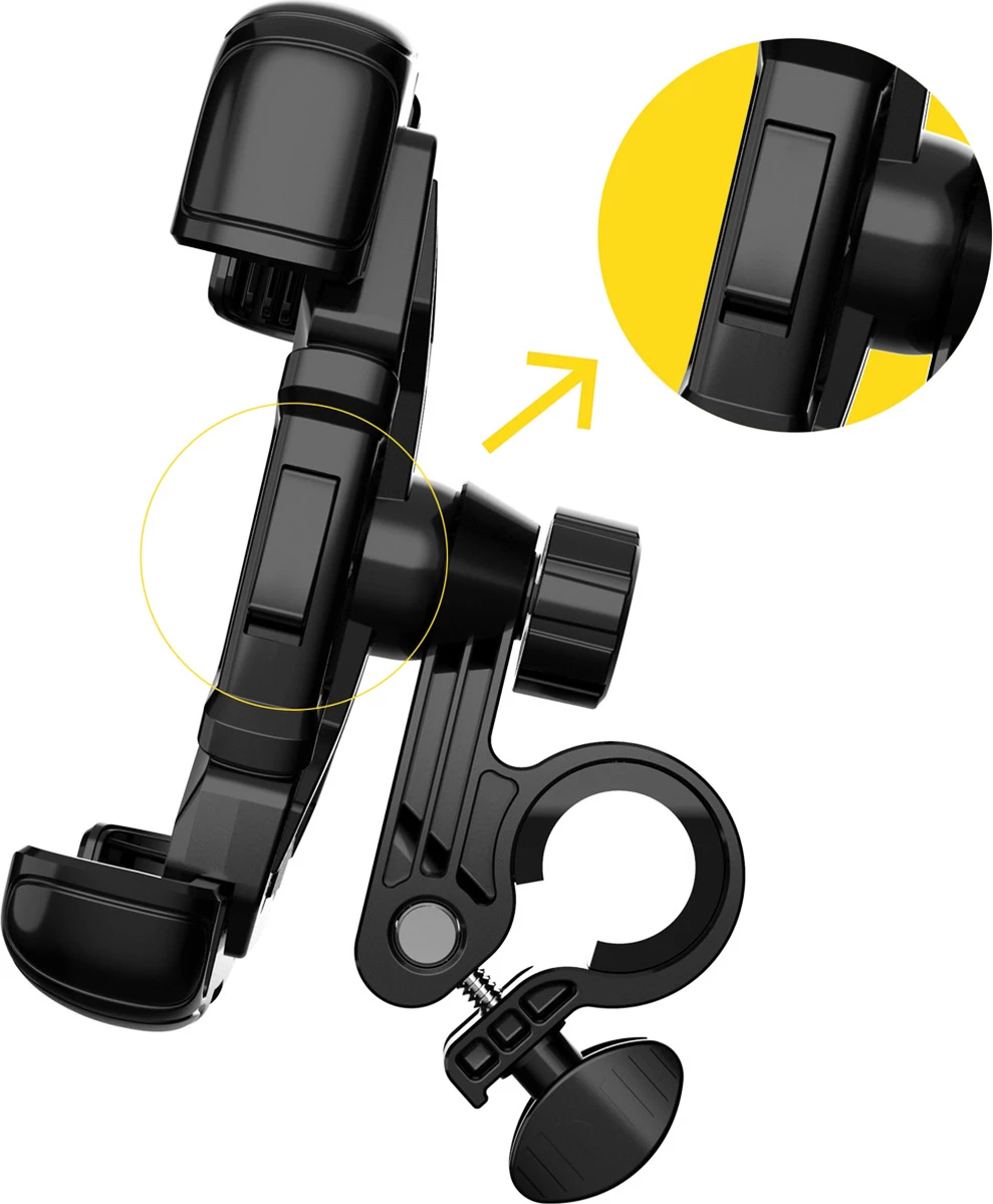 Mbajtës telefoni Wozinsky WBHBK6 për timon biçiklete, motoçiklete apo trotinete, i zi