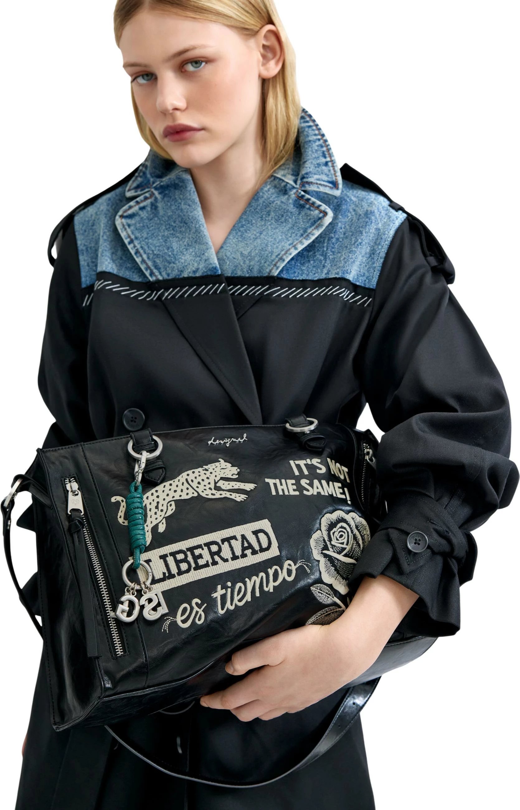 Çantë shopper Desigual BAG_LIBERTAS LIENDO 26WAXPA7 për femra, e zezë